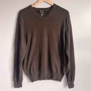 Jos. A. Bank Traveler Pima Cotton Lightweight Dark Brown V-neck Men’s Sweater